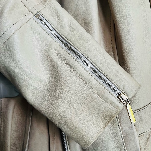 Hugo Boss cream leather jacket Size 6 - Picture 3 of 7